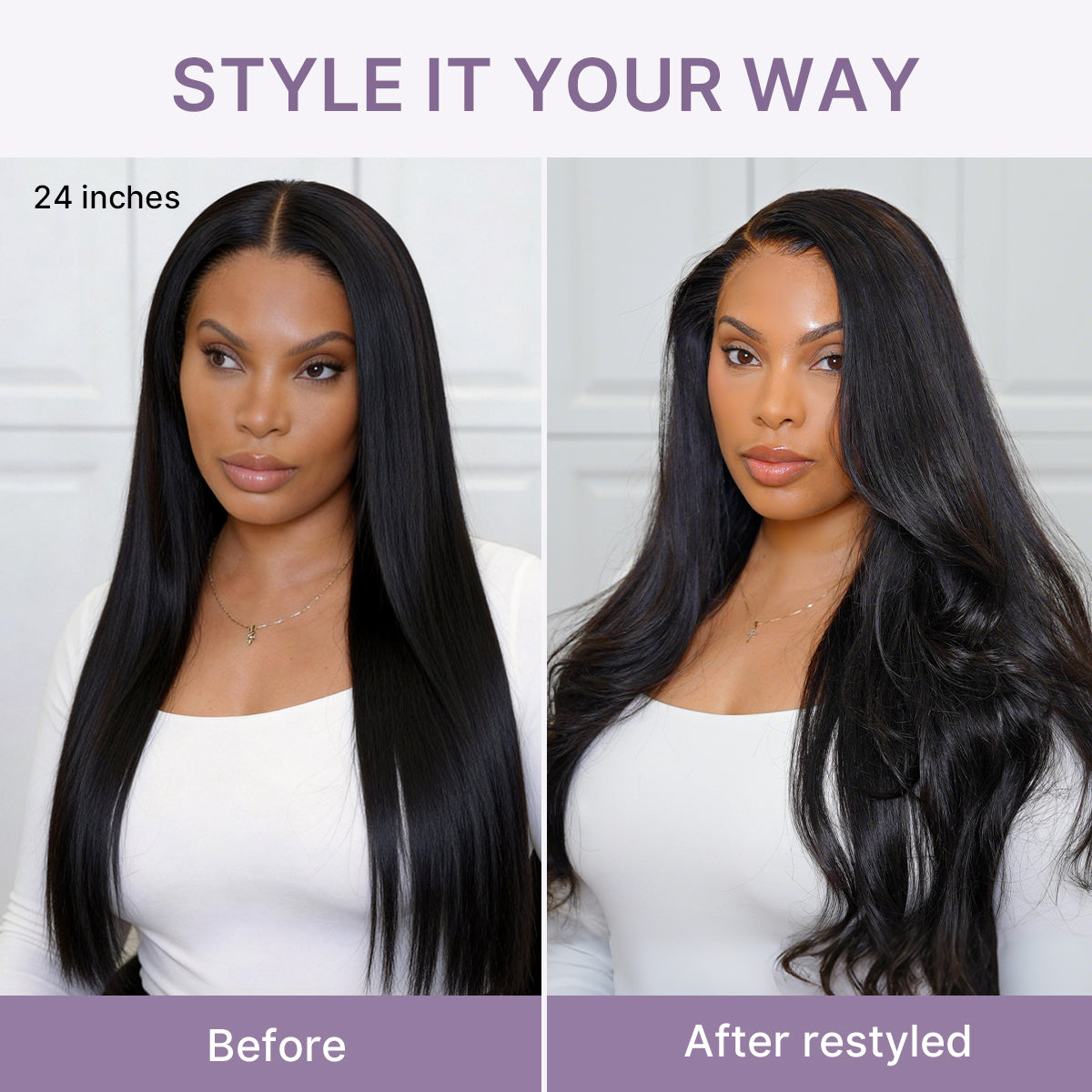 Luvme Hair silky straight 13x4 glueless lace frontal wig with natural hairline and pre-cut lace, human hair, super natural look