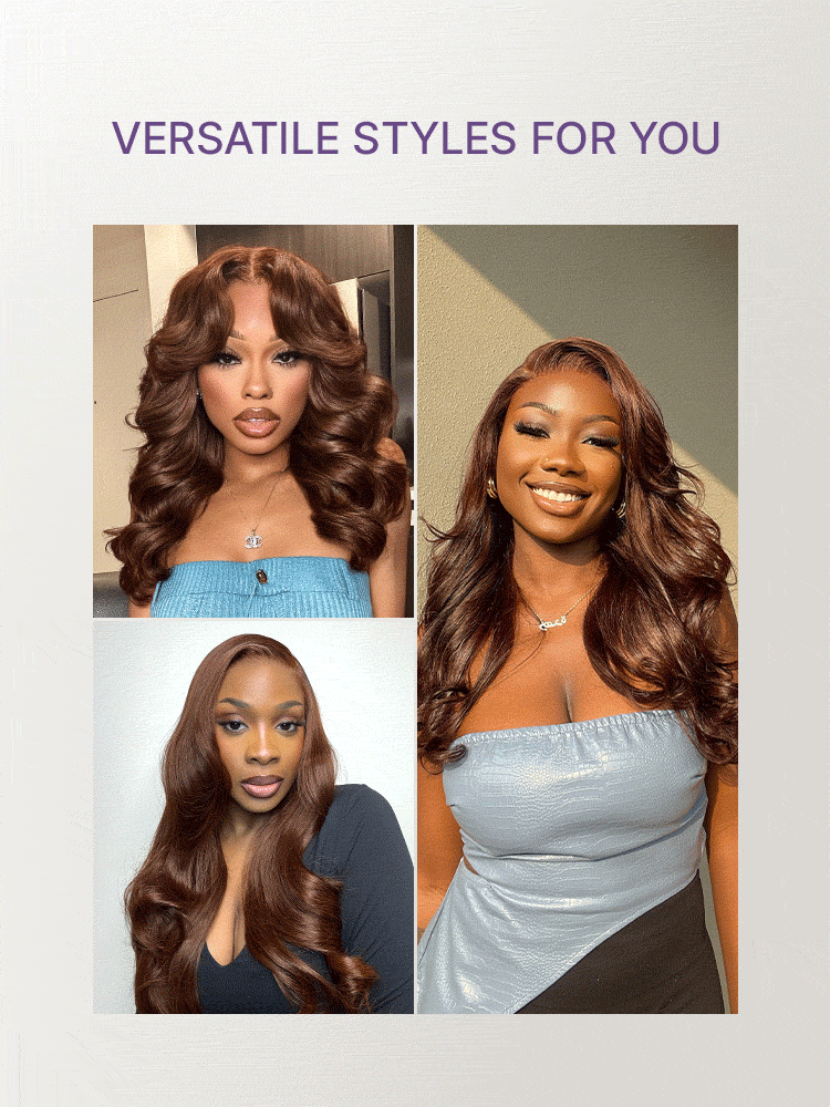 App Only | Rich Chocolate Brown Silky Straight 180% Density Glueless 13x4 Lace Frontal Wig Pre-Cut Lace-20