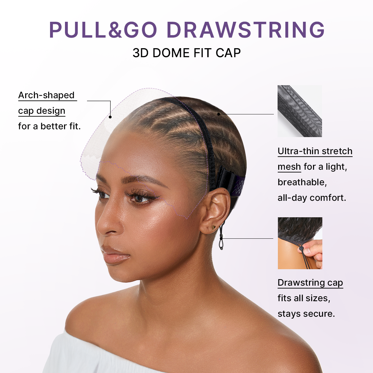 PreMax 180% / 250% Density Water Wave Glueless Flexi-Fit Drawstring 13x4 Frontal Lace Fluffy Curly Wig Pre-Cut Lace-45