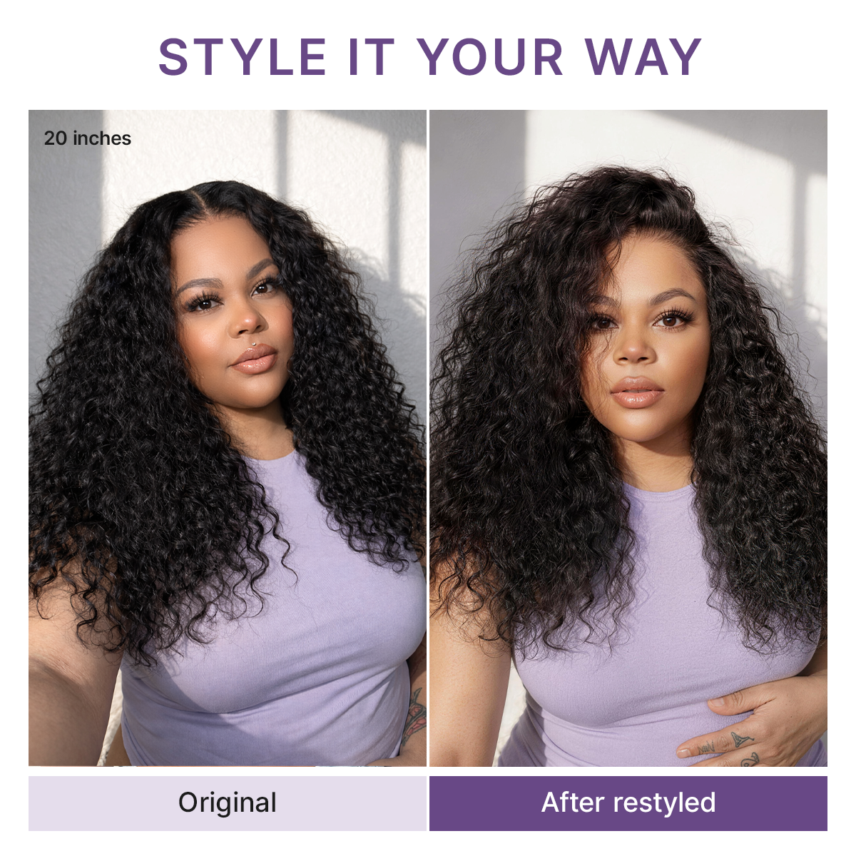 PreMax 180% / 250% Density Water Wave Glueless Flexi-Fit Drawstring 13x4 Frontal Lace Fluffy Curly Wig Pre-Cut Lace-48