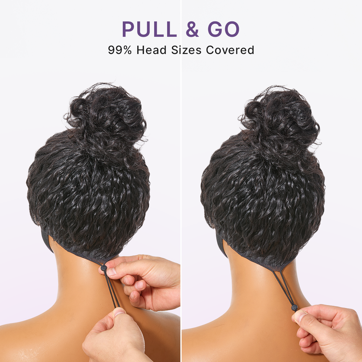 PreMax 180% / 250% Density Water Wave Glueless Flexi-Fit Drawstring 13x4 Frontal Lace Fluffy Curly Wig Pre-Cut Lace-53