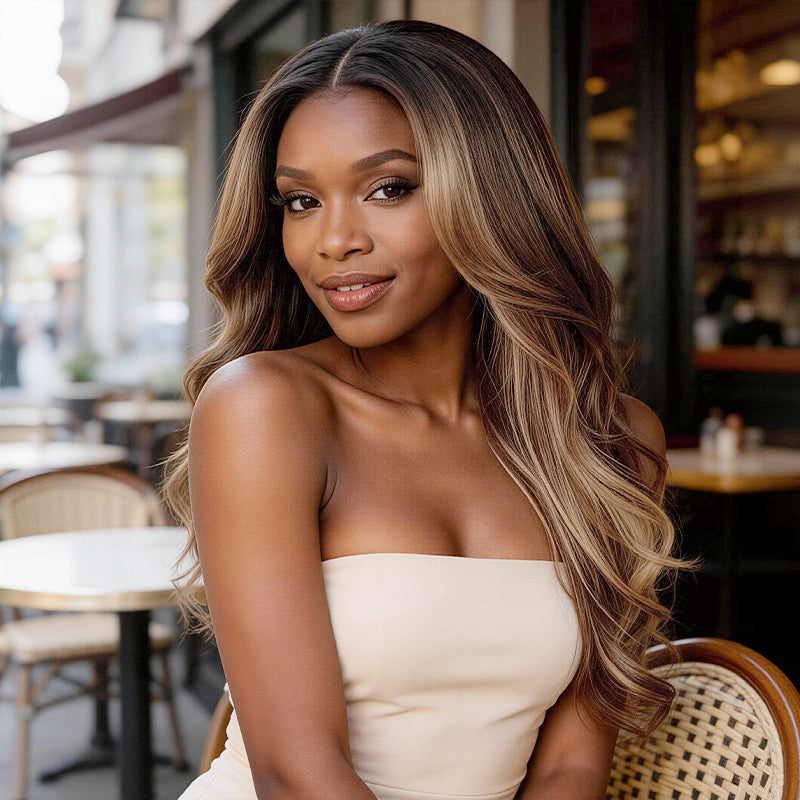 Luvme All-Day Comfort™ Wig Glueless 7x6 Closure HD Lace Caramel Balayage Loose Body Wave Long Wig Pre-Cut Lace-02