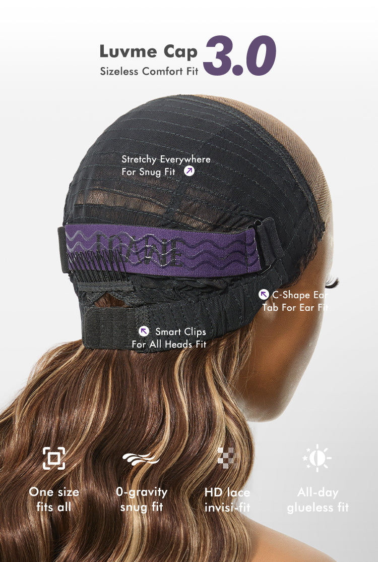 Luvme All-Day Comfort Wig 180% Density PartingMax Glueless 7x6 Closure HD Lace Blonde Highlight Loose Wave Wig Pre-Cut Lace-14