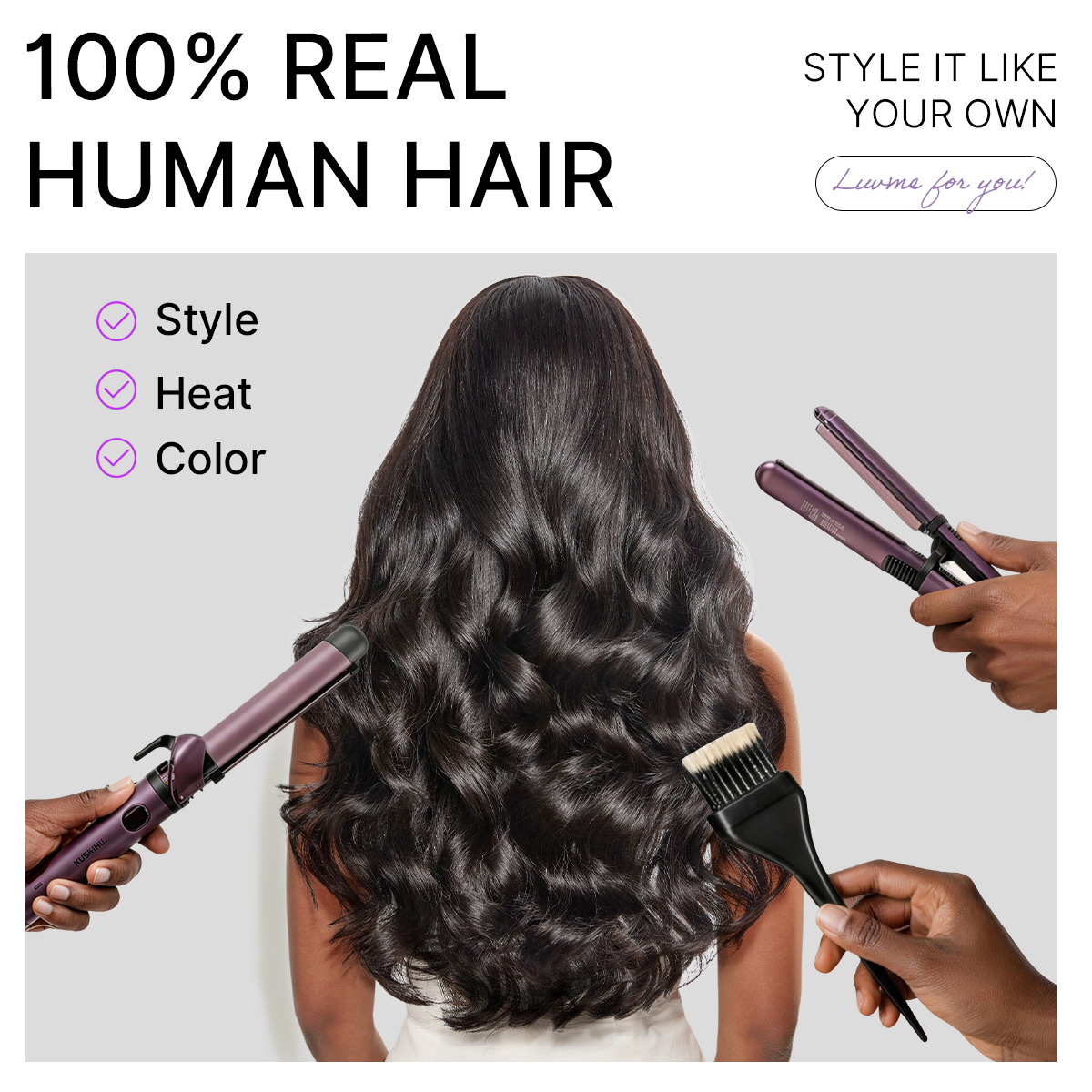 Luvme All-Day Comfort™ Wig 180% Density Loose Body Wave Glueless 7x6 Closure HD Lace Human Hair Wig with Bangs Pre-Cut Lace-72