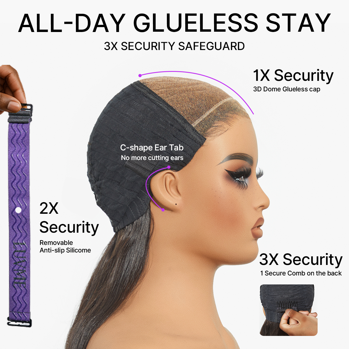 Luvme All-Day Comfort™ Wig 180% Density Loose Body Wave Glueless 7x6 Closure HD Lace Human Hair Wig with Bangs Pre-Cut Lace-74