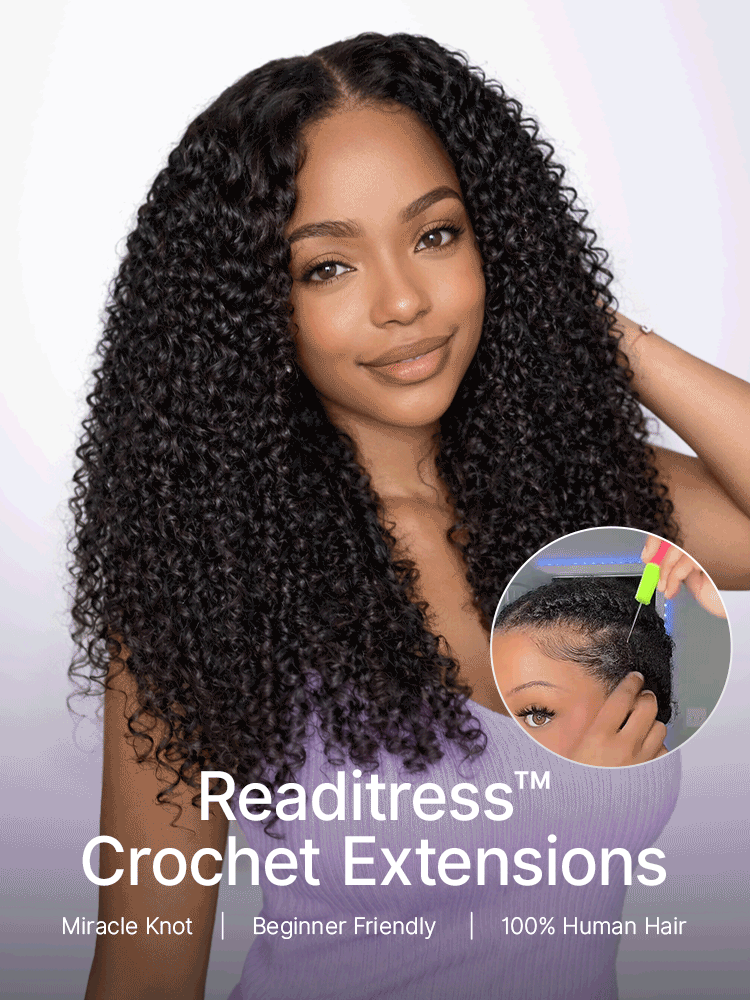 Luvme Hair-Readitress™ Pre-Separated Reusable Feather Crochet Human Hair Extensions Deep Wave / Kinky Straight Protective Style with Free Gifts - US Only-15