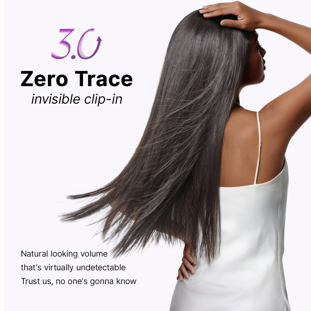 Luvme Hair silky straight 0.59mm invisible clip-in hair extensions, 100g, seamless blend, lightweight for daily styling