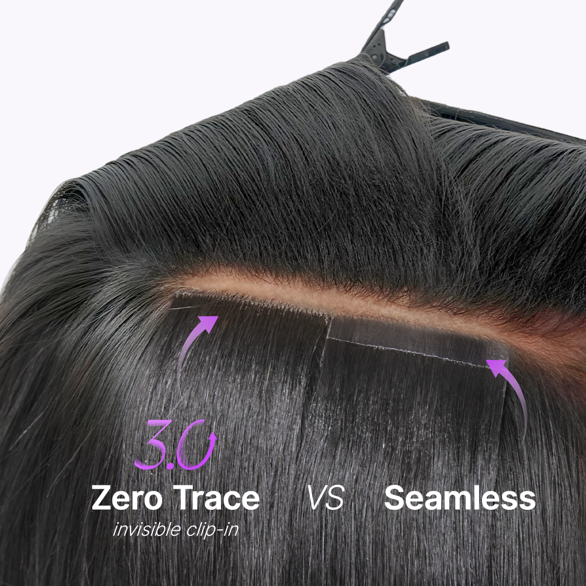 Luvme Hair Yaki Straight 0.59mm clip-in hair extensions, seamless blend, lightweight, 100g, 7pcs or 6pcs for daily styling