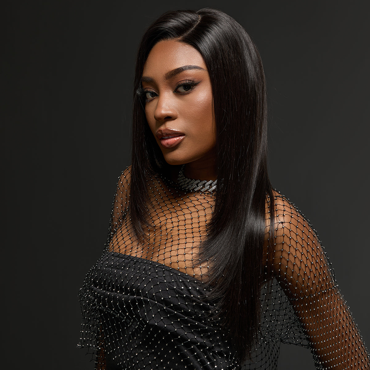 Luvme Hair It Girl RawMagic x Kim Kimble silky straight 13x6 HD lace frontal wig with drawstring cap on a mannequin head.