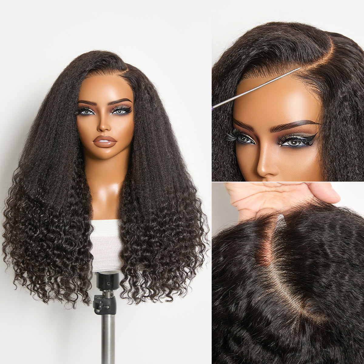 Luvme All-Day Comfort Wig PartingMax Natural Black Kinky Straight to Curly 7x6 Closure HD Lace Glueless Wig Pre Cut Lace-01