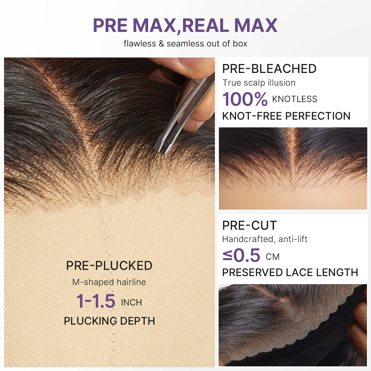 Luvme Hair PreMax wig in chestnut brown with honey blonde highlights, silky straight 13x4 lace frontal, glueless, long wig with pre-cut lace