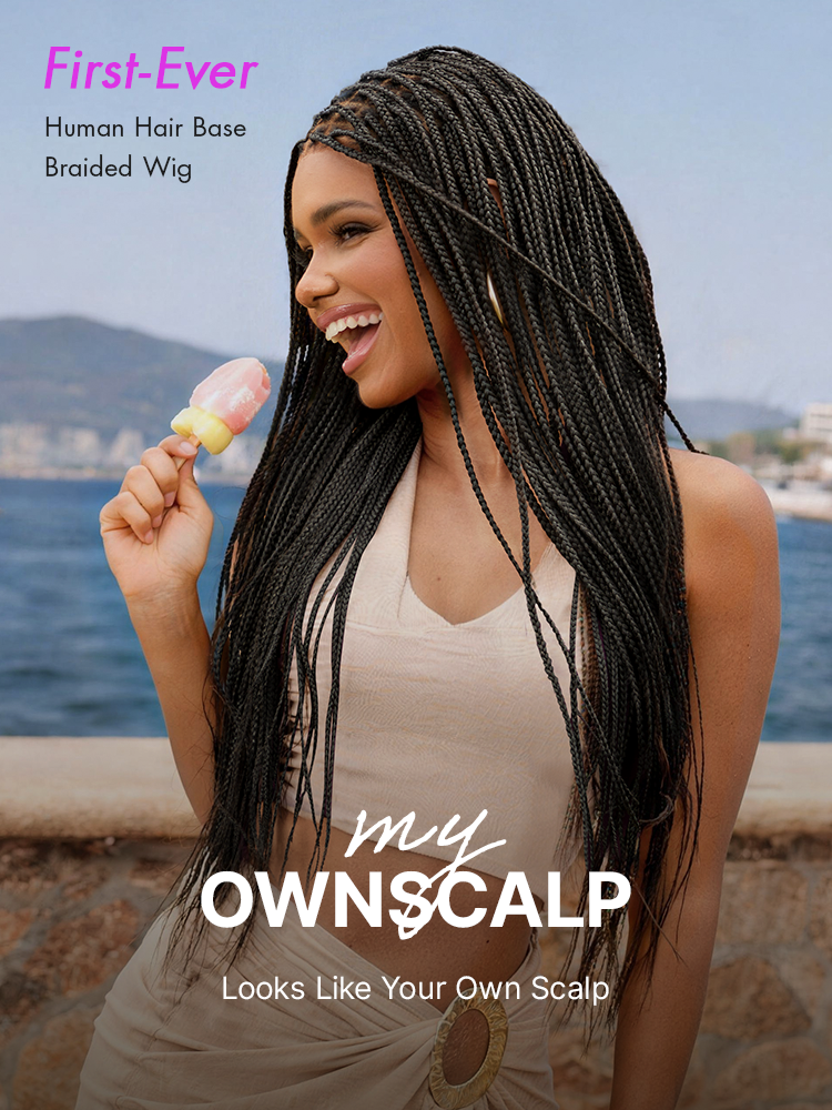 Special Deal | OwnScalp™ Lightweight Salon-Like Braids with a Real Scalp Look Full HD Lace Knotless Box Braided Wig - US Only-19