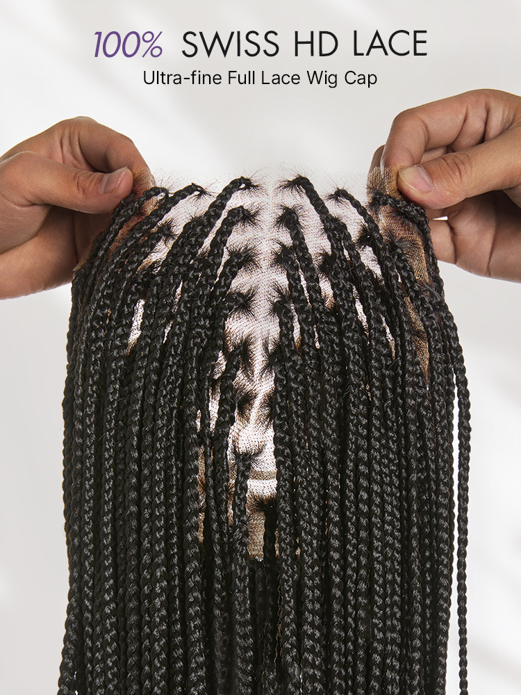 Special Deal | OwnScalp™ Lightweight Salon-Like Braids with a Real Scalp Look Full HD Lace Knotless Box Braided Wig - US Only-21