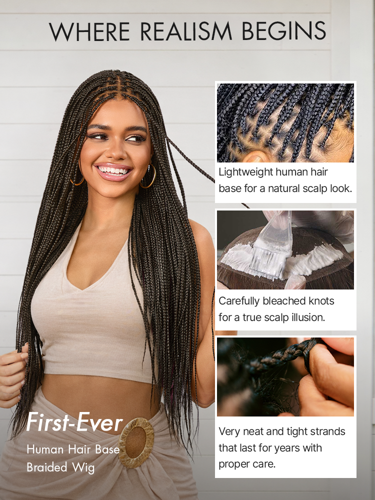 Special Deal | OwnScalp™ Lightweight Salon-Like Braids with a Real Scalp Look Full HD Lace Knotless Box Braided Wig - US Only-23