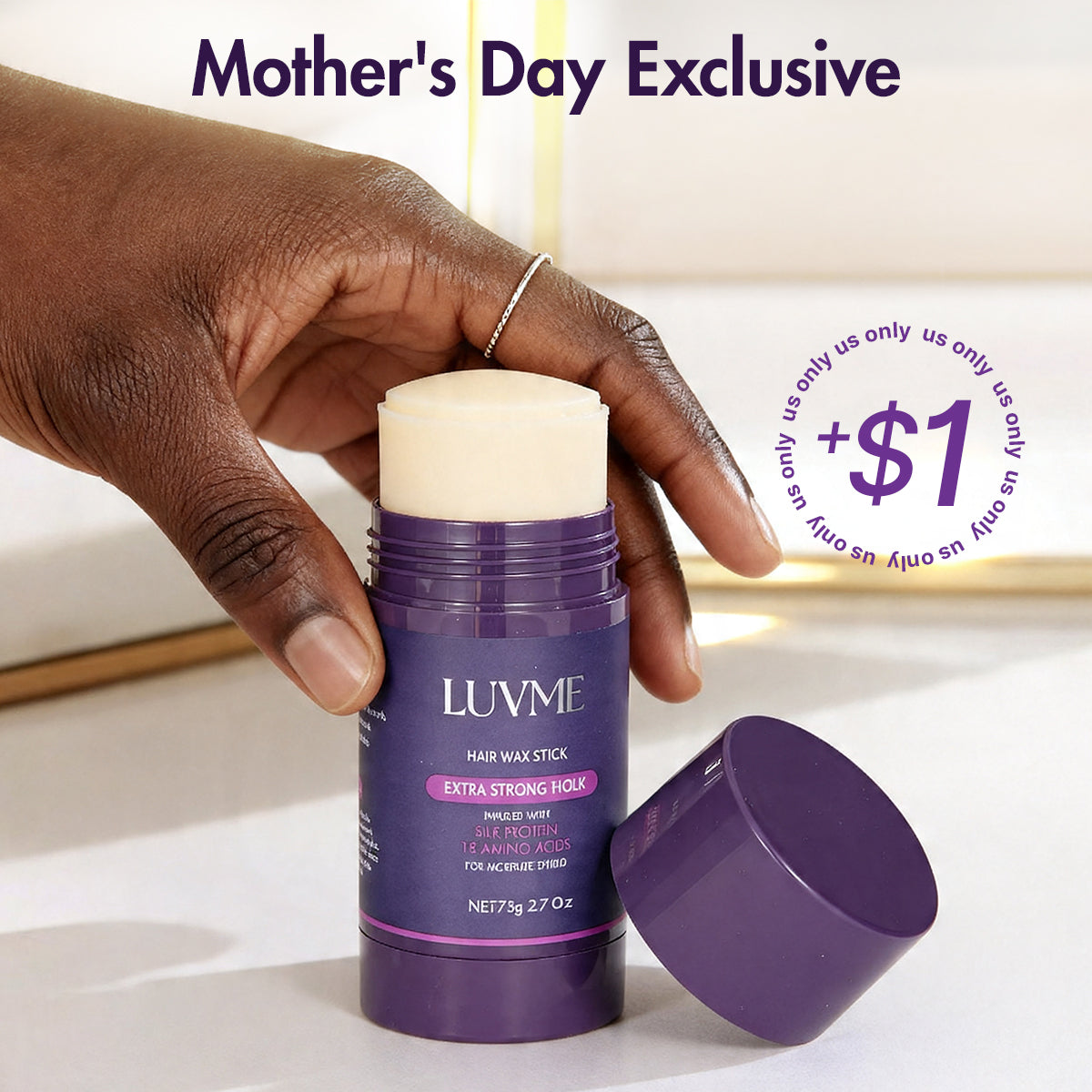 US Only | Hair Wax Stick 24 Hours Lasting for Flyaways, Edge Control, Baby Hair, Non-greasy Styling | LUVME HAIR™-01