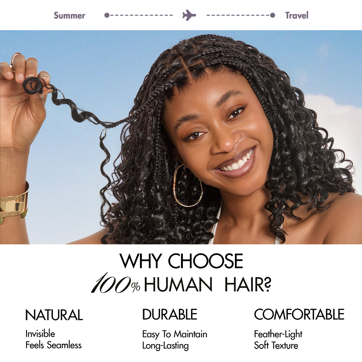 Readitress™ Pre-Separated Feather Crochet Human Hair Extensions Deep Wave / Kinky Straight Protective Style with Free Gifts - US Only-46