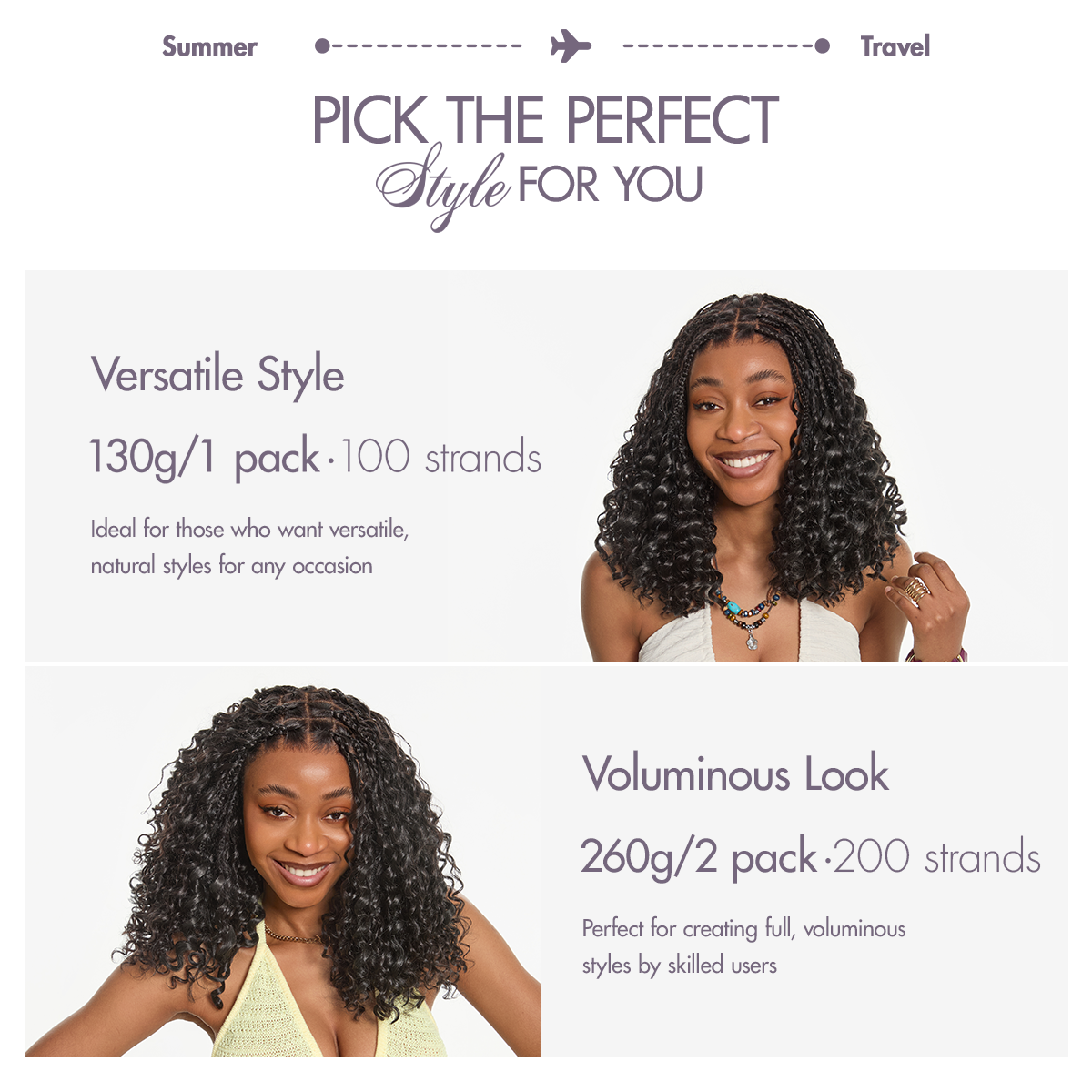 Readitress™ Pre-Separated Feather Crochet Human Hair Extensions Deep Wave / Kinky Straight Protective Style with Free Gifts - US Only-50