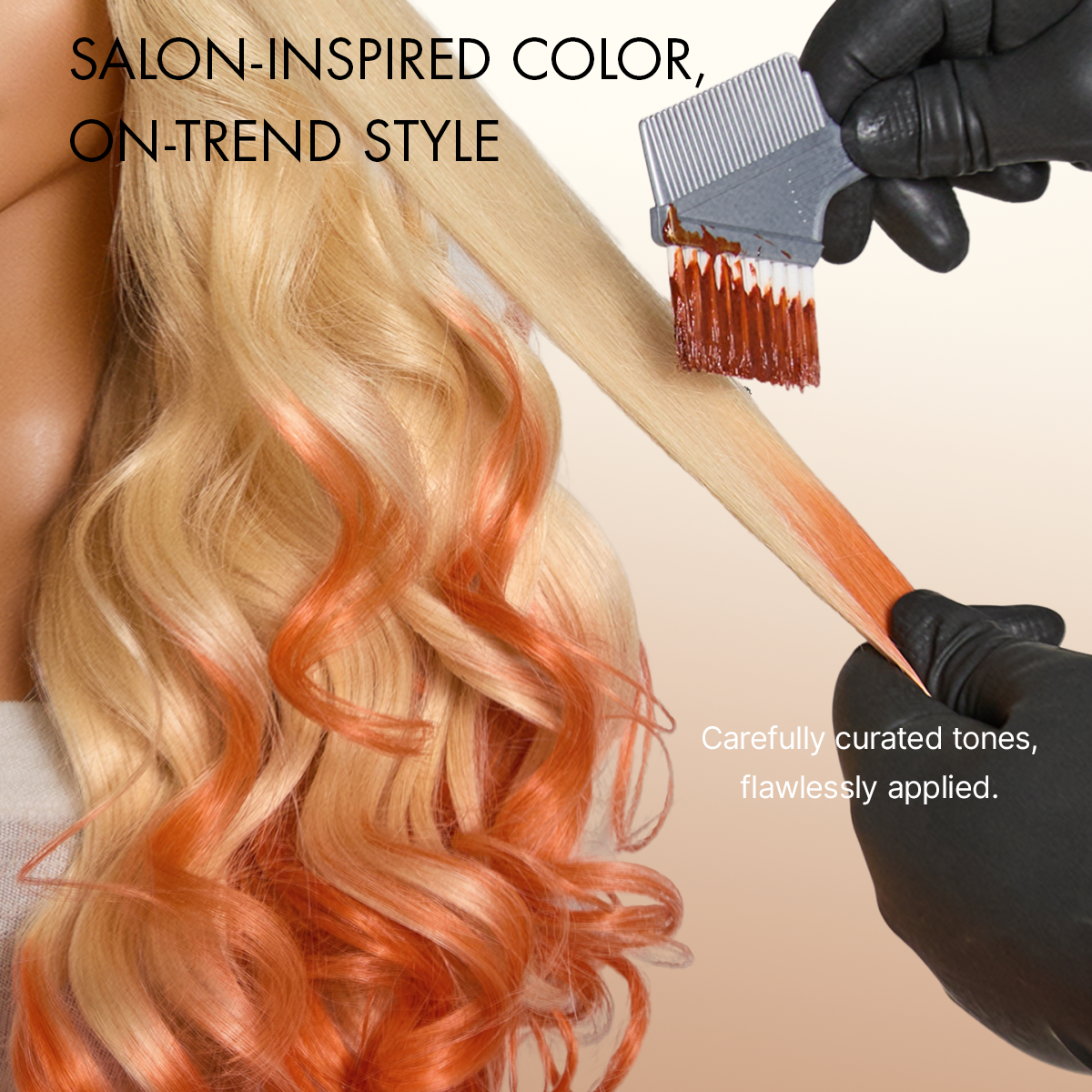 Luvme Hair blonde to ginger ombre body wave lace front wig with pre-cut lace, ear-to-ear 13x4 HD lace, glueless cap, flexible fit
