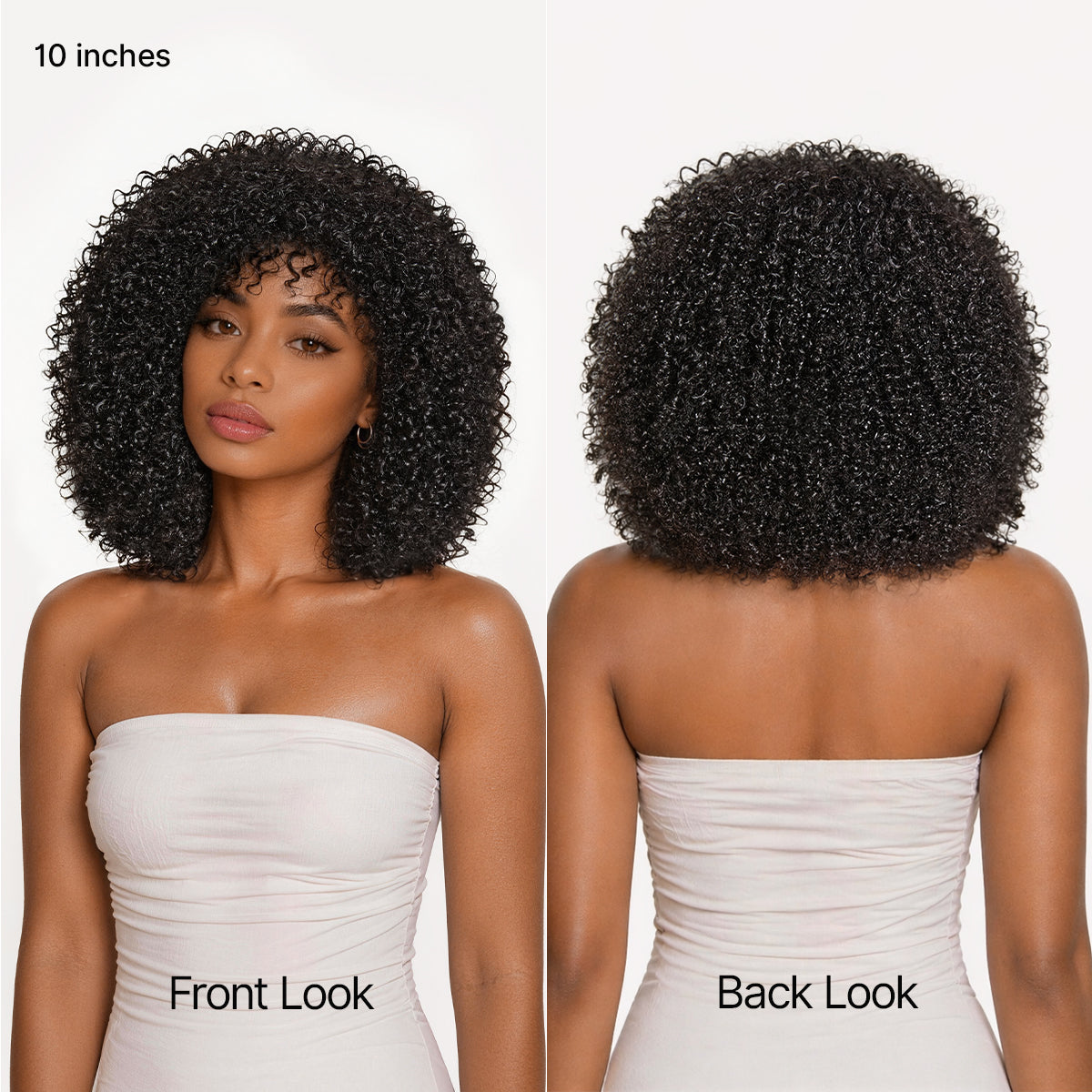 Throw On & Go 200% Density Natural Black Afro Curly No Lace Glueless Short Wig-05