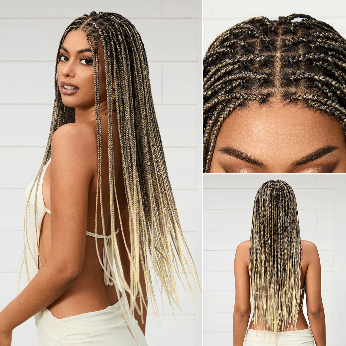 Luvme Hair OwnScalp™ lightweight box braid wig with real scalp look, lace knotless style, full HD finish, and drawstring cap.