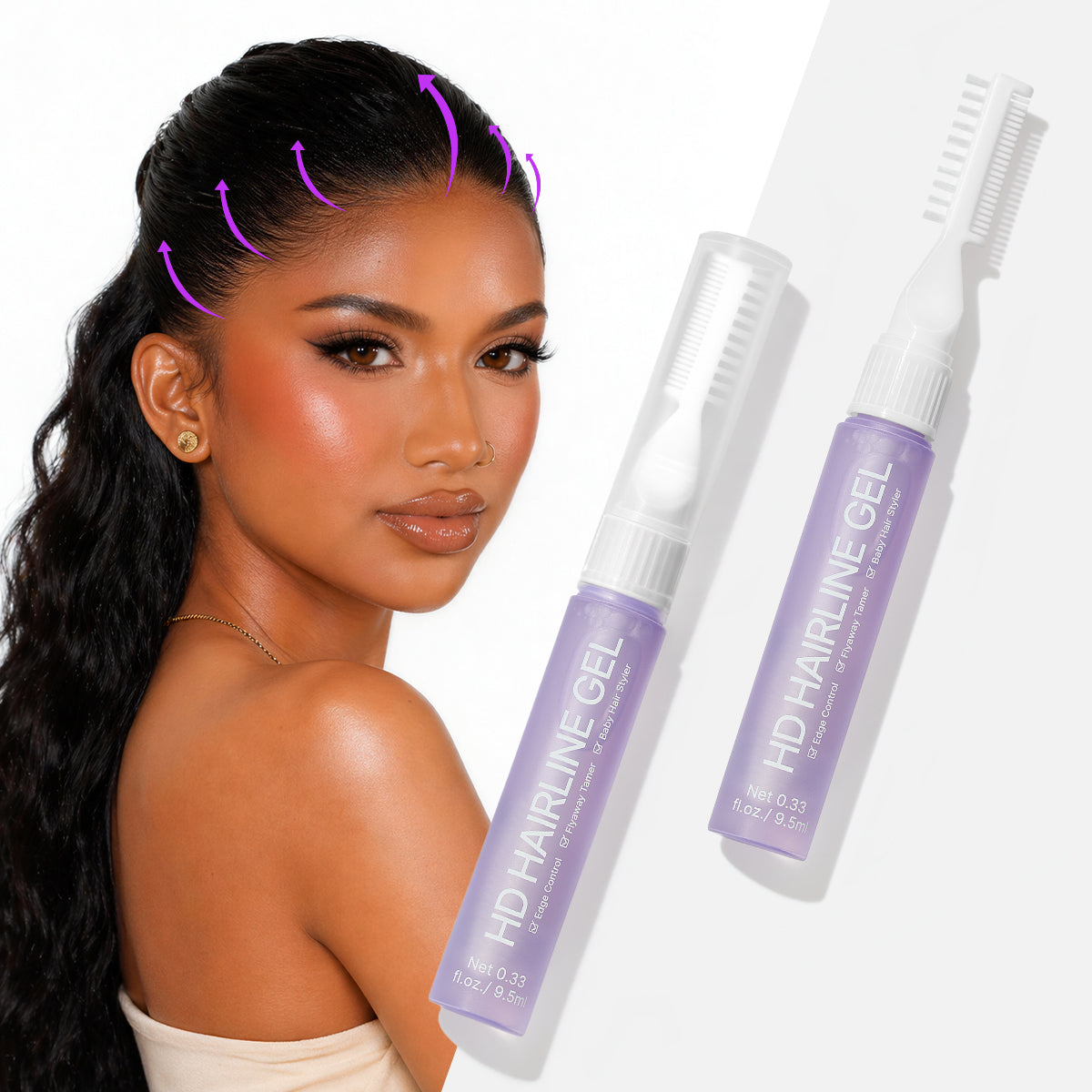 Luvme Edge Control Stick 2.0, a portable strong hold hair styling tool for wigs, with a sleek black design.