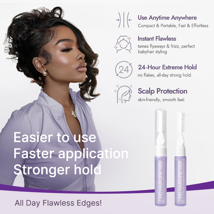 Luvme Hair LUVME Edge Control Stick 2.0, strong hold for wigs, portable hair styling tool, black stick with applicator tip