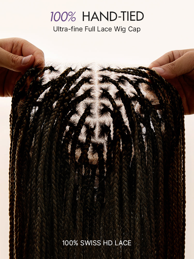 OwnScalp™ 613 Blonde Salon-Like Braids with a Real Scalp Look Full HD Lace Knotless Box Braided Wig Drawstring Cap - US Only-17