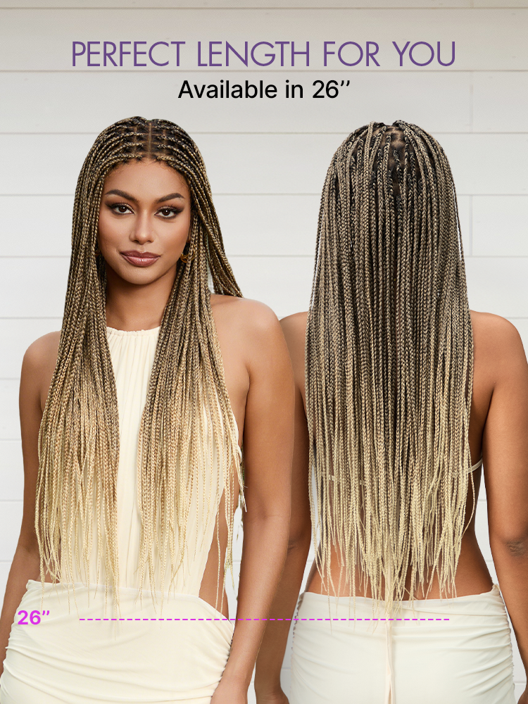 Luvme Hair OwnScalp™ lightweight lace knotless box braid wig with real scalp look, full HD finish, and adjustable drawstring cap.