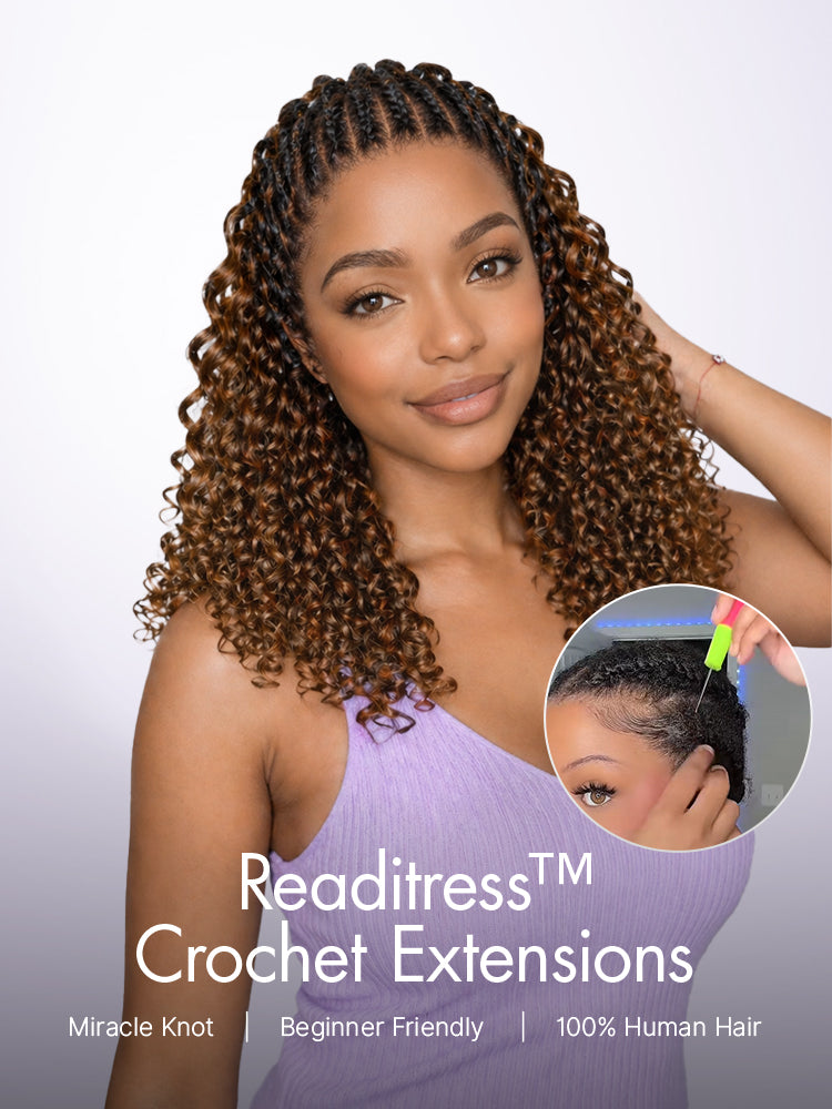 Readitress Ombre Brown Deep Wave Pre-Separated Feather Crochet Human Hair Extensions-07