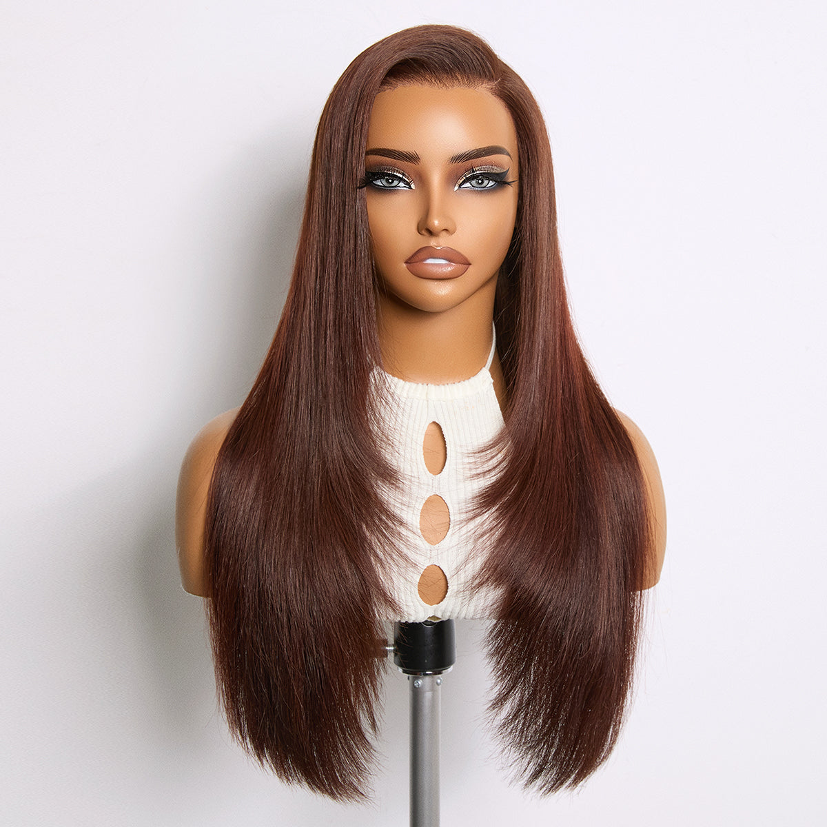 Luvme Hair It Girl RawMagic x Kim Kimble Silky Straight 13x6 HD Lace Frontal Wig with drawstring cap, showcasing sleek straight hair.