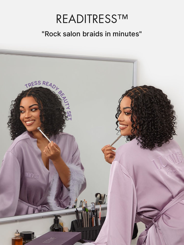 Readitress™ Boho Braids Deep Curly Glueless 5x5 Closure Lace with Braided Top Human Hair Wig Pre-Cut Lace-101