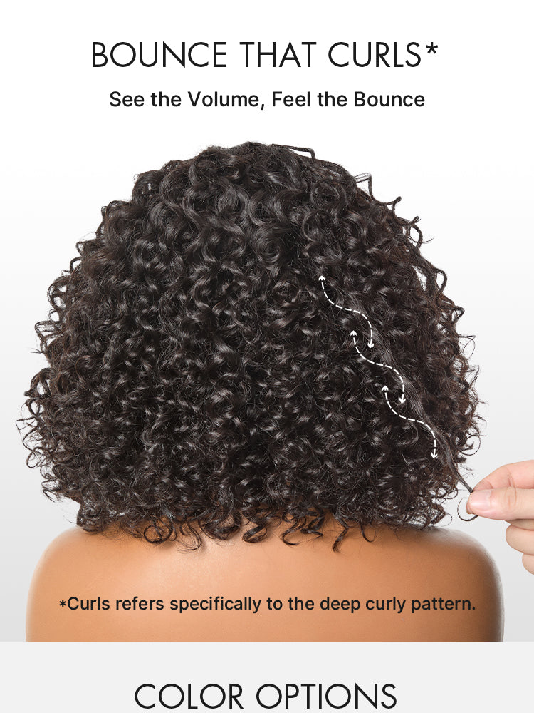 Readitress™ Boho Braids Deep Curly Glueless 5x5 Closure Lace with Braided Top Human Hair Wig Pre-Cut Lace-104
