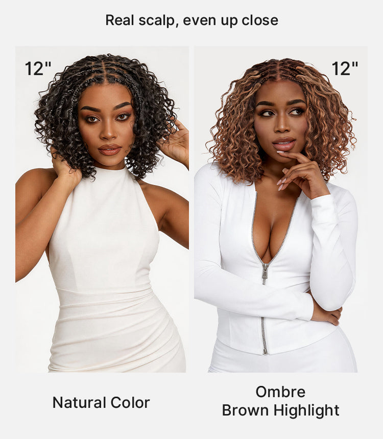 Luvme Hair-Readitress™ Boho Braids Deep Curly Glueless 5x5 Closure Lace with Braided Top Human Hair Wig Pre-Cut Lace-22