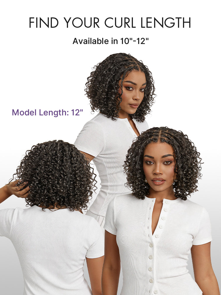 Luvme Hair-Readitress™ Boho Braids Deep Curly Glueless 5x5 Closure Lace with Braided Top Human Hair Wig Pre-Cut Lace-24