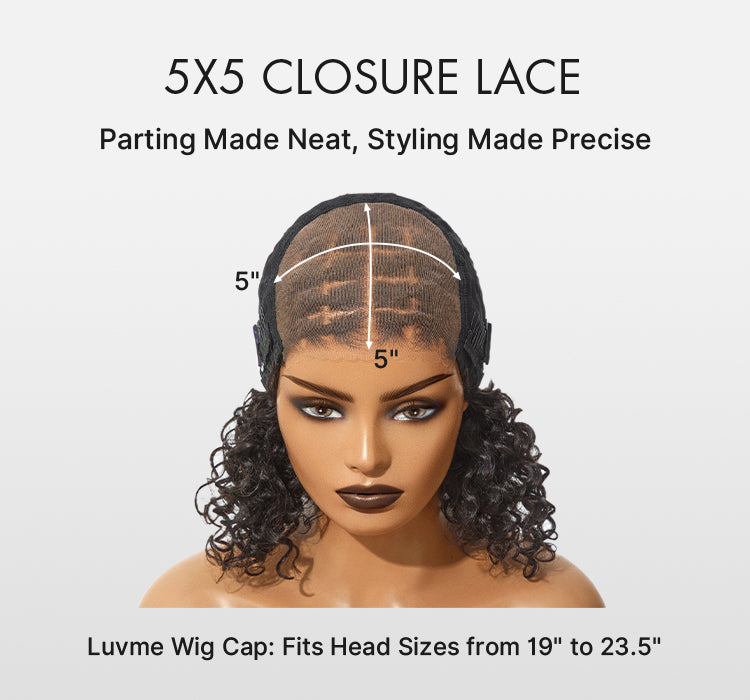 Luvme Hair-Readitress™ Boho Braids Deep Curly Glueless 5x5 Closure Lace with Braided Top Human Hair Wig Pre-Cut Lace-26