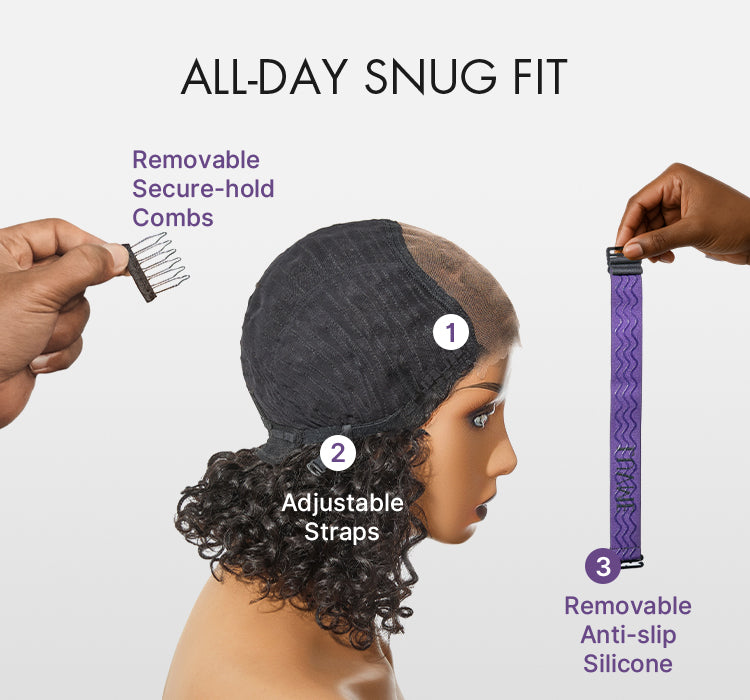 Readitress™ Boho Braids Deep Curly Glueless 5x5 Closure Lace with Braided Top Human Hair Wig Pre-Cut Lace-110