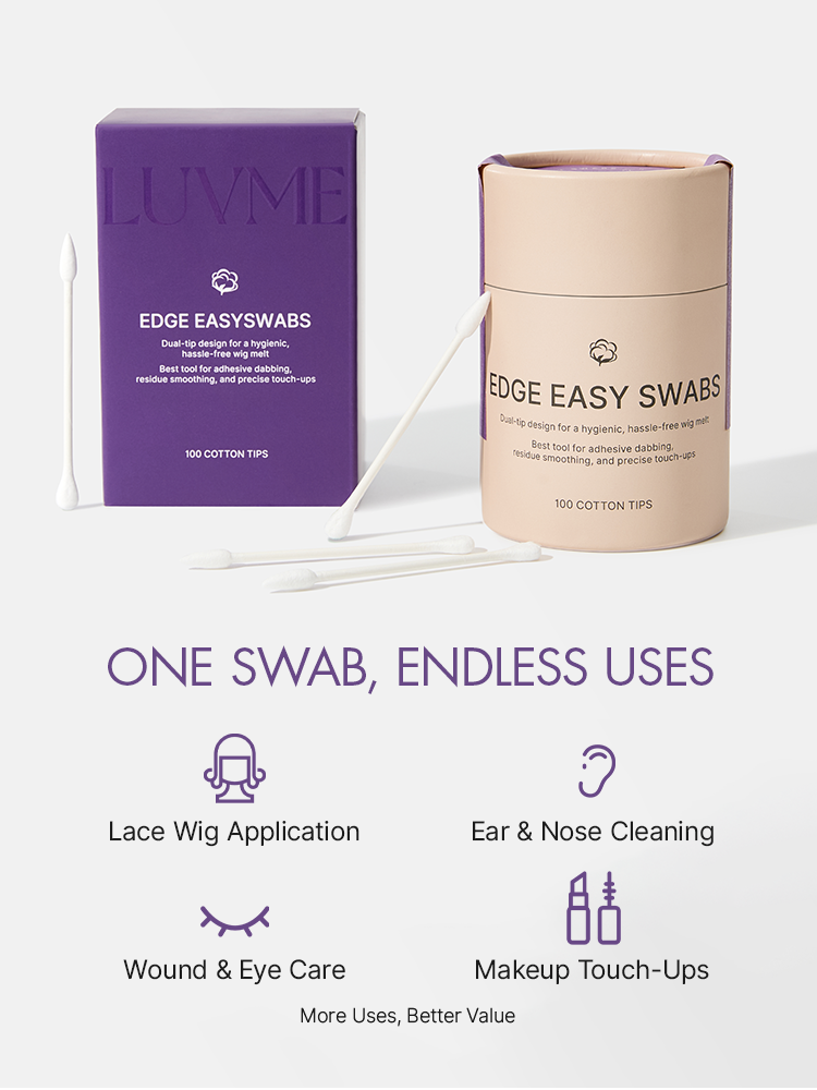 LUVME 200pcs dual-tip cotton swabs in white with cotton tips and plastic sticks, ideal for skincare and ear cleaning.