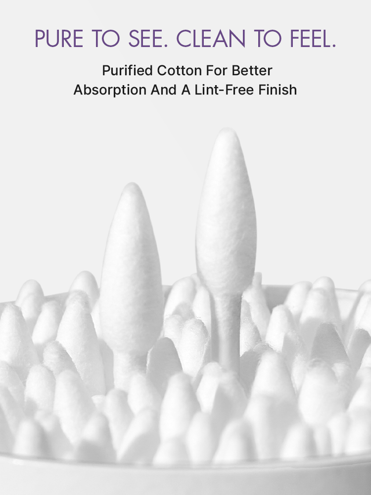 LUVME 200pcs dual-tip cotton swabs in a clear plastic container, ideal for beauty and personal care use.