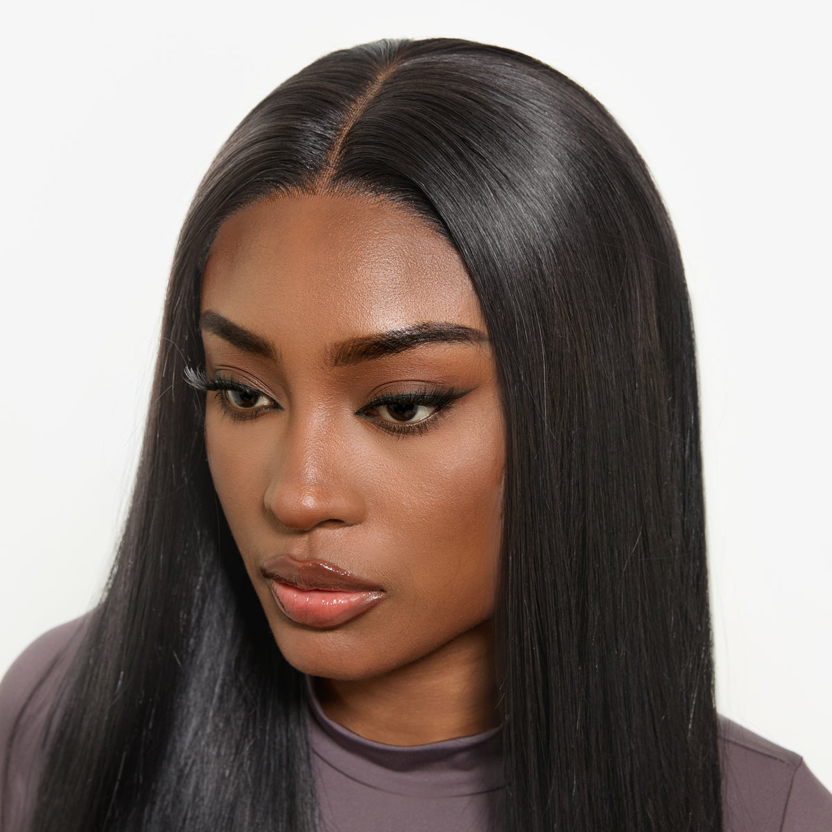 Luvme Hair Bust Down RawMagic x Kim Kimble lace frontal wig with long straight hair and drawstring cap, HD lace for natural look