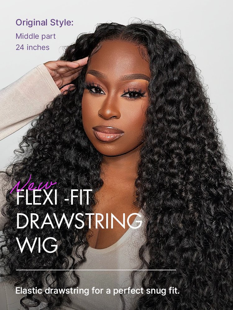 Luvme Hair PreMax water wave lace wig with 13x4 frontal, curly texture, drawstring design, and 360-style for ponytails and updos