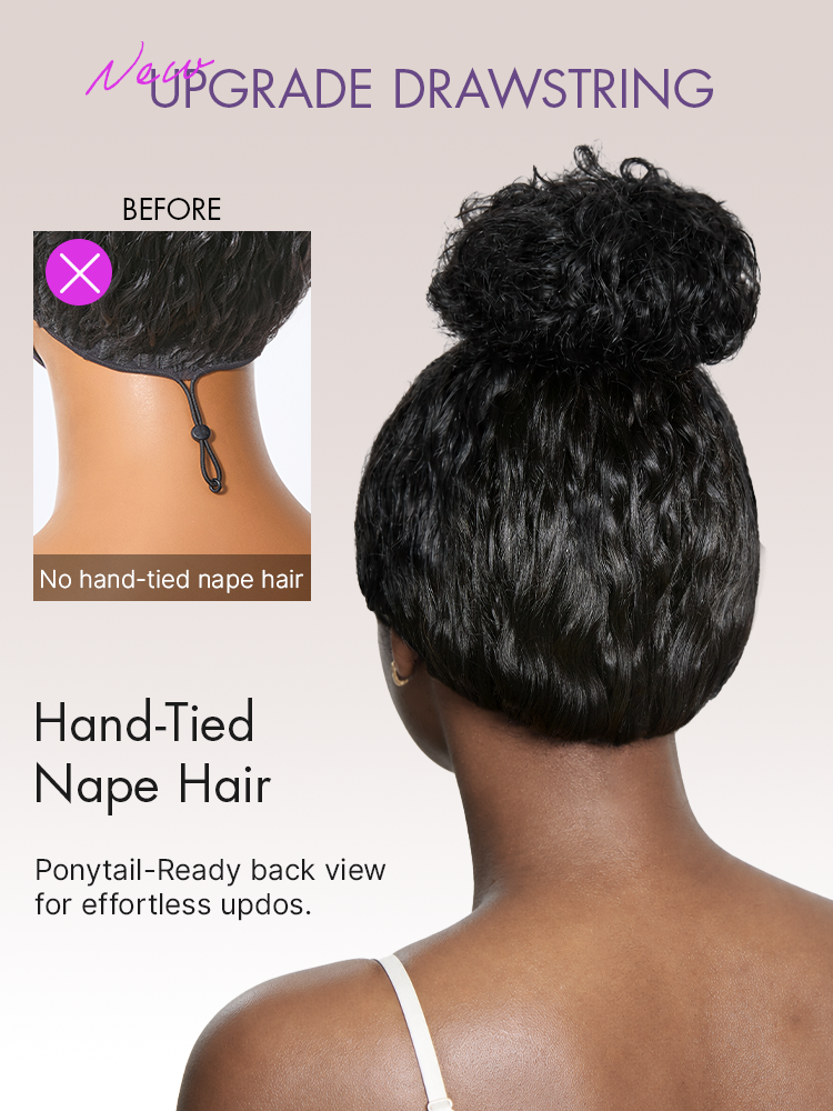 PreMax 180% Density Water Wave Glueless Flexi-Fit Drawstring 13x4 Frontal Lace Fluffy Curly Pre-Cut Lace Wig, 360-Like Design Allows Ponytail & Updo-12