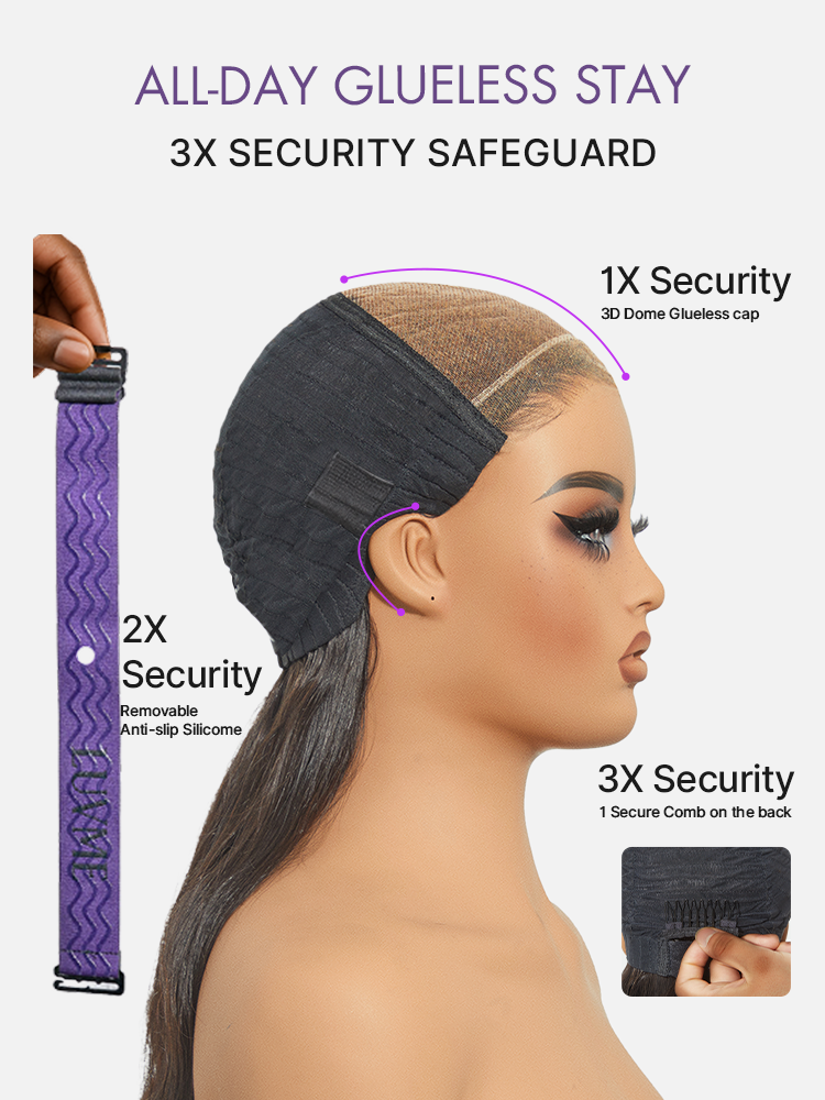 New Customers Only | Luvme All-Day Comfort™ Wig 180% Density Loose Body Wave Glueless 7x6 Closure HD Lace Human Hair Wig with Bangs Pre-Cut Lace-12