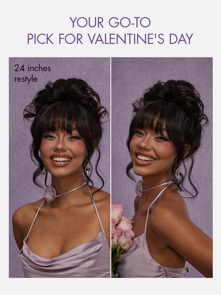 New Customers Only | Luvme All-Day Comfort™ Wig 180% Density Loose Body Wave Glueless 7x6 Closure HD Lace Human Hair Wig with Bangs Pre-Cut Lace-15