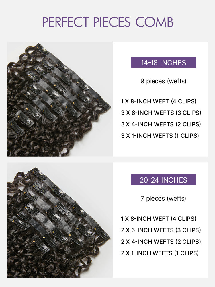 Test--Burmese Curly Finger Coil Ends Seamless Clip in Extensions Real Human Hair Pieces 135g 9pcs / 7pcs with Free Gift-08