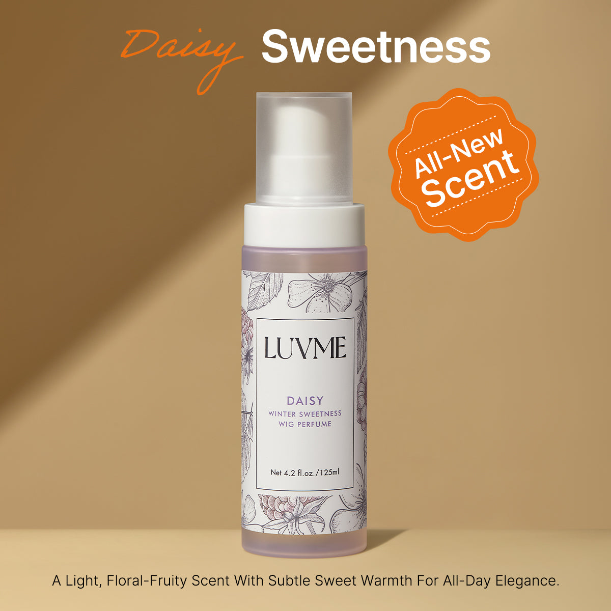 Light brown lace tint mousse and wig perfume from Luvme Hair, ideal for wig melt and everyday use, shown on a hair wig.
