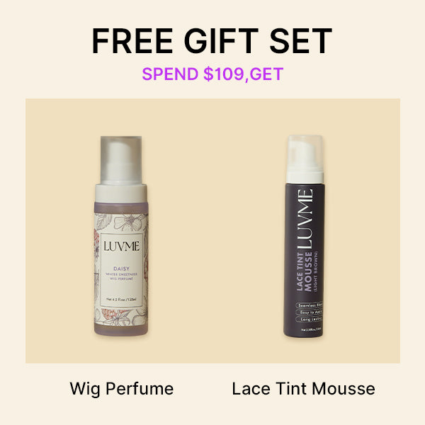 Light brown lace tint mousse and wig perfume by Luvme Hair, ideal for wig melt and everyday styling.