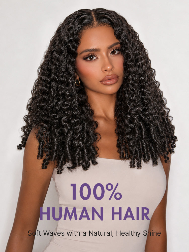 Test--Burmese Curly Finger Coil Ends Seamless Clip in Extensions Real Human Hair Pieces 135g 9pcs / 7pcs with Free Gift-11