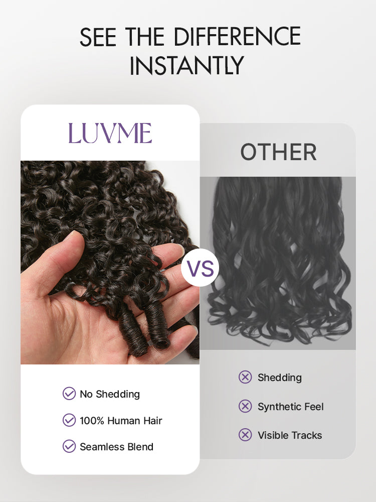 Test--Burmese Curly Finger Coil Ends Seamless Clip in Extensions Real Human Hair Pieces 135g 9pcs / 7pcs with Free Gift-12