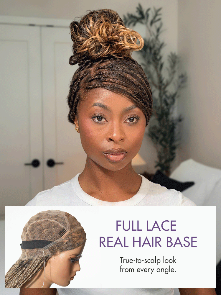 OwnScalp™ 613 Blonde Lightweight Salon-Like Braids with a Real Scalp Look Full HD Lace Knotless Box Braided Wig Drawstring Cap - US Only-36