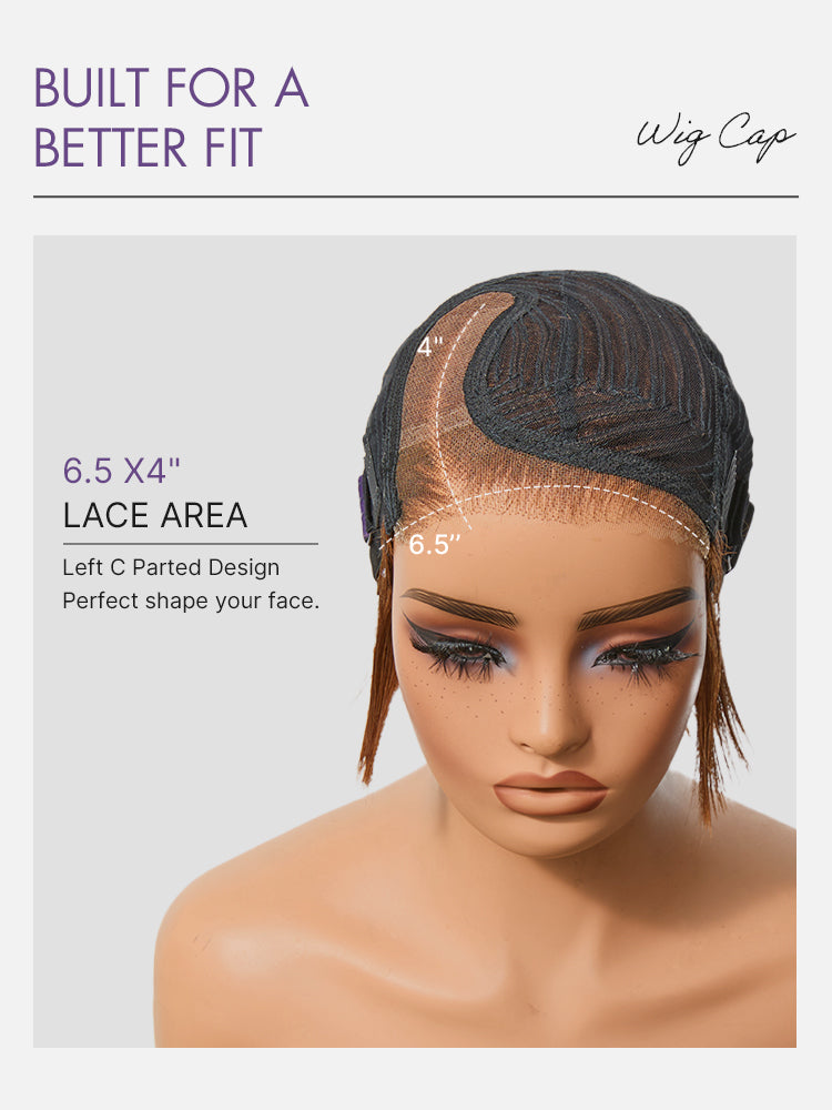 Chestnut Brown Elegant Glueless Minimalist HD Lace Short Pixie Cut Wig with Bangs-17